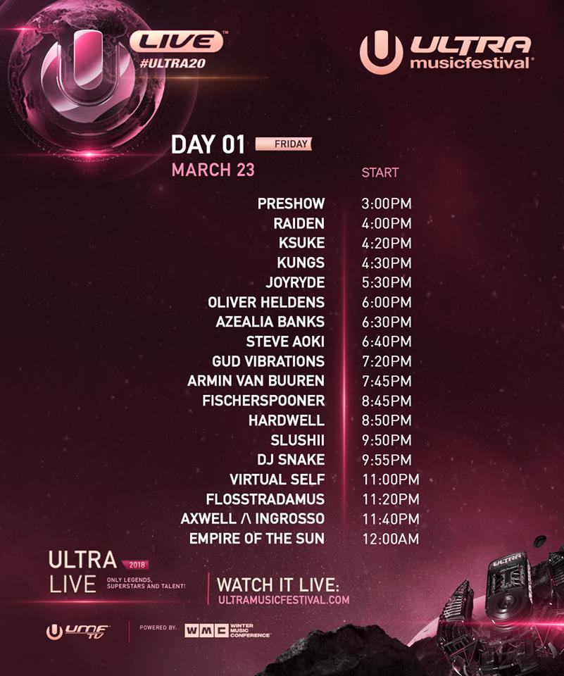 Ultra live stream schedule